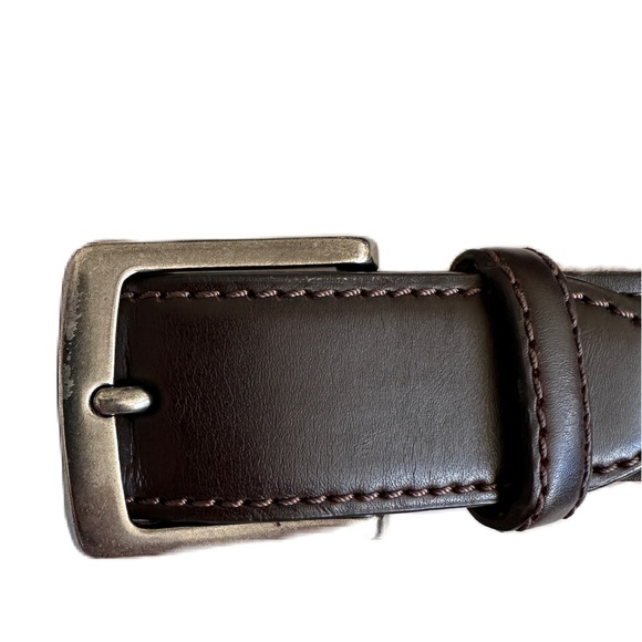 Columbia Woven Leather Mens Belt Tan and Brown - Picture 3 of 6